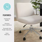 Silla de oficina tapizada Eloise de Martha Stewart