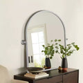 Iron Right Angled Arched Silver Hardware Hanging Mirror 91x61x4cm