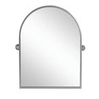 Espejo colgante con marco de hierro, en forma de arco rectangular, con herrajes plateados, 91x61x4cm