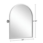 Espejo colgante con marco de hierro, en forma de arco rectangular, con herrajes plateados, 91x61x4cm