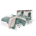 Cama Murphy Queen Keloyid con Armazón de MDF Blanco, Estación de Carga y Cajón de Almacenamiento