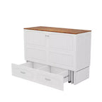 Cama Murphy Queen Keloyid con Armazón de MDF Blanco, Estación de Carga y Cajón de Almacenamiento