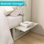 Cama Murphy Queen Keloyid con Armazón de MDF Blanco, Estación de Carga y Cajón de Almacenamiento