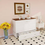 Cama Murphy Queen Keloyid con Armazón de MDF Blanco, Estación de Carga y Cajón de Almacenamiento