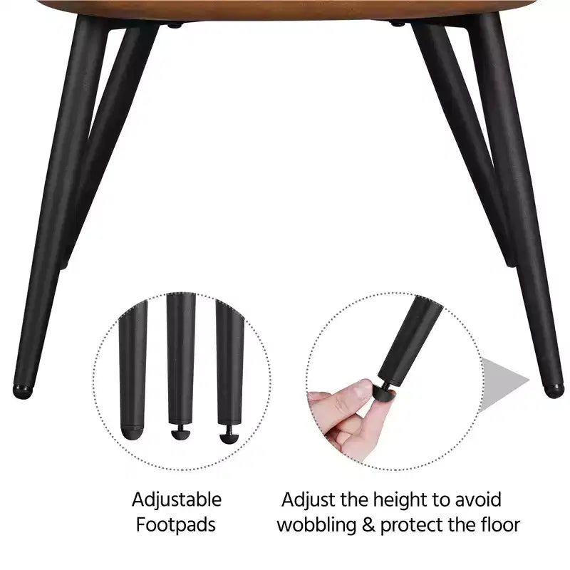 Yaheetech Juego de 2 sillones modernos de respaldo curvo y plisado para sala de estar, comedor, dormitorio, gris y marrón retro