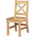 Silla de madera maciza para niños eHemco con respaldo en X, juego de 2