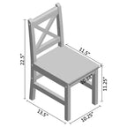Silla de madera maciza para niños eHemco con respaldo en X, juego de 2
