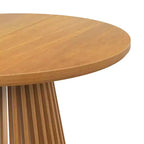 Mesa de comedor redonda Plank+Beam 48 Lido, mesa de cocina minimalista de madera maciza para 4 personas