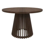 Mesa de comedor redonda Plank+Beam 48 Lido, mesa de cocina minimalista de madera maciza para 4 personas