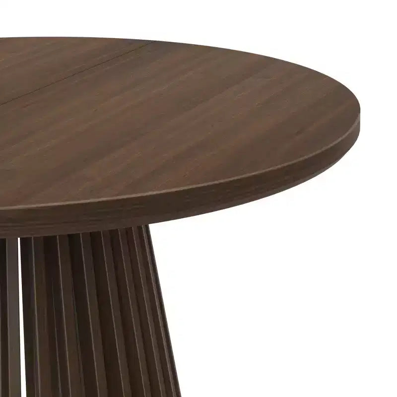 Mesa de comedor redonda Plank+Beam 48 Lido, mesa de cocina minimalista de madera maciza para 4 personas