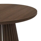 Mesa de comedor redonda Plank+Beam 48 Lido, mesa de cocina minimalista de madera maciza para 4 personas