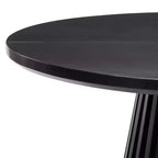 Mesa de comedor redonda Plank+Beam 48 Lido, mesa de cocina minimalista de madera maciza para 4 personas