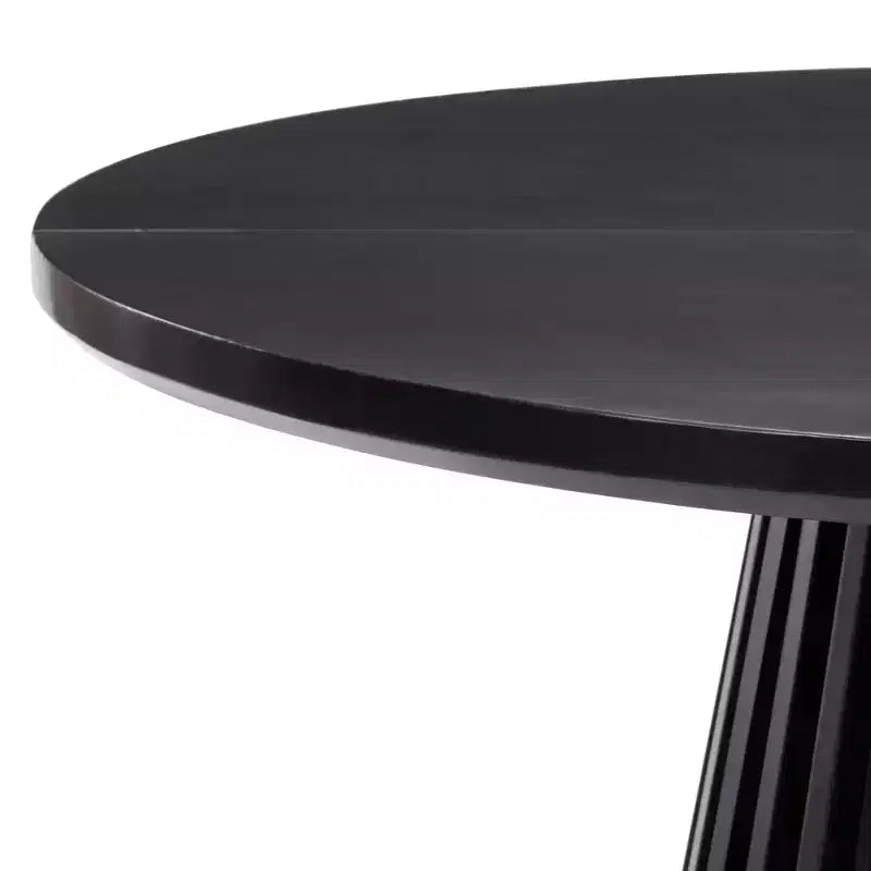 Mesa de comedor redonda Plank+Beam 48 Lido, mesa de cocina minimalista de madera maciza para 4 personas