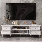 Mueble de TV Famapy con puertas de cristal y cajones de almacenamiento para sala de estar