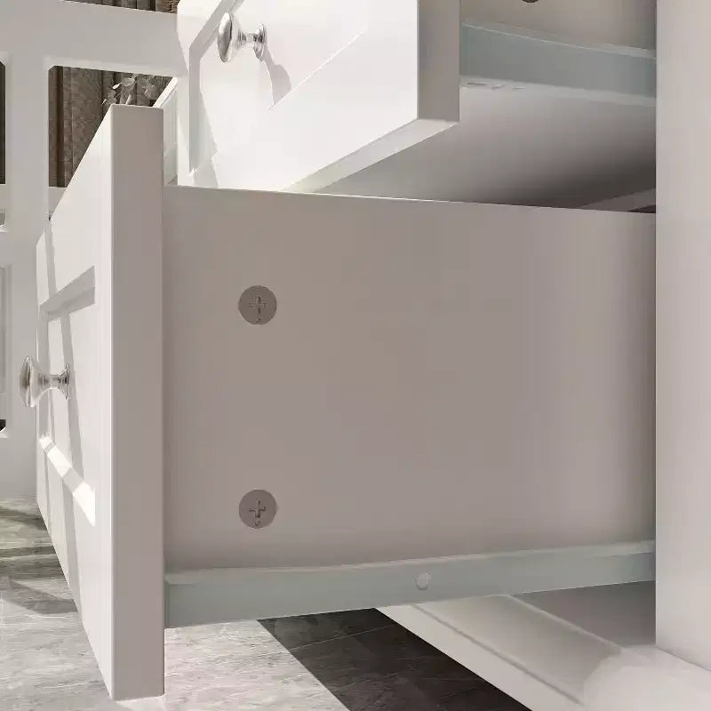 Mueble de TV Famapy con puertas de cristal y cajones de almacenamiento para sala de estar