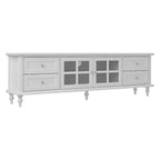 Mueble de TV Famapy con puertas de cristal y cajones de almacenamiento para sala de estar