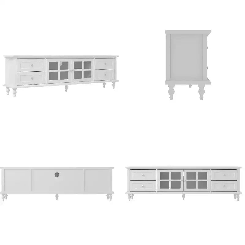 Mueble de TV Famapy con puertas de cristal y cajones de almacenamiento para sala de estar