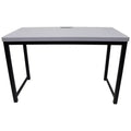 eHemco Office Computer Desk in Light Gray Top and Metal Frame Base in Black, 30 Inches Height