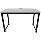 eHemco Office Computer Desk in Light Gray Top and Metal Frame Base in Black, 30 Inches Height