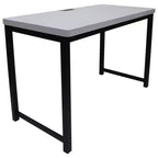 Escritorio de oficina para computadora eHemco con tapa gris claro y base de marco de metal negro, 30 pulgadas de alto