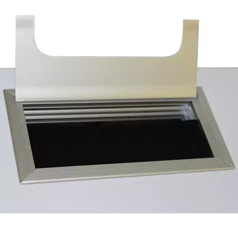 Escritorio de oficina para computadora eHemco con tapa gris claro y base de marco de metal negro, 30 pulgadas de alto