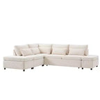 Sofá cama modular seccional Whisen 270 - en forma de L de 6 plazas con otomana de almacenamiento, sofá de chenilla, personalizable para sala de estar y apartamento
