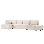 Sofá cama modular seccional Whisen 270 - en forma de L de 6 plazas con otomana de almacenamiento, sofá de chenilla, personalizable para sala de estar y apartamento