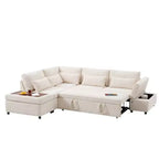Sofá cama modular seccional Whisen 270 - en forma de L de 6 plazas con otomana de almacenamiento, sofá de chenilla, personalizable para sala de estar y apartamento