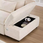 Sofá cama modular seccional Whisen 270 - en forma de L de 6 plazas con otomana de almacenamiento, sofá de chenilla, personalizable para sala de estar y apartamento