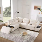 Whisen 270 Modular Sectional Sofa Bed - L-Shaped 6-Seater with Storage Ottoman, Chenille Couch, Customizable for Living Room & Apartment
