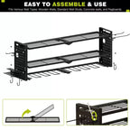 Hausource Estantería organizadora de herramientas eléctricas de 3 niveles, estante de almacenamiento resistente, negro