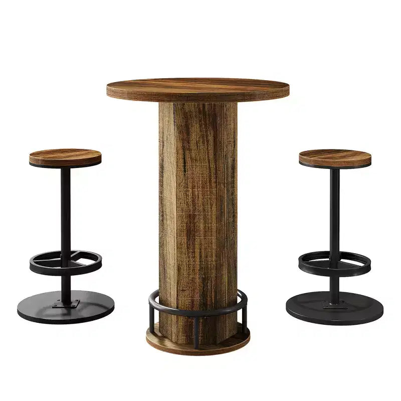 Juego de mesa de pub MAYEERTY Bistro con 2 taburetes de bar, juego de mesa y sillas de comedor para barra de casa