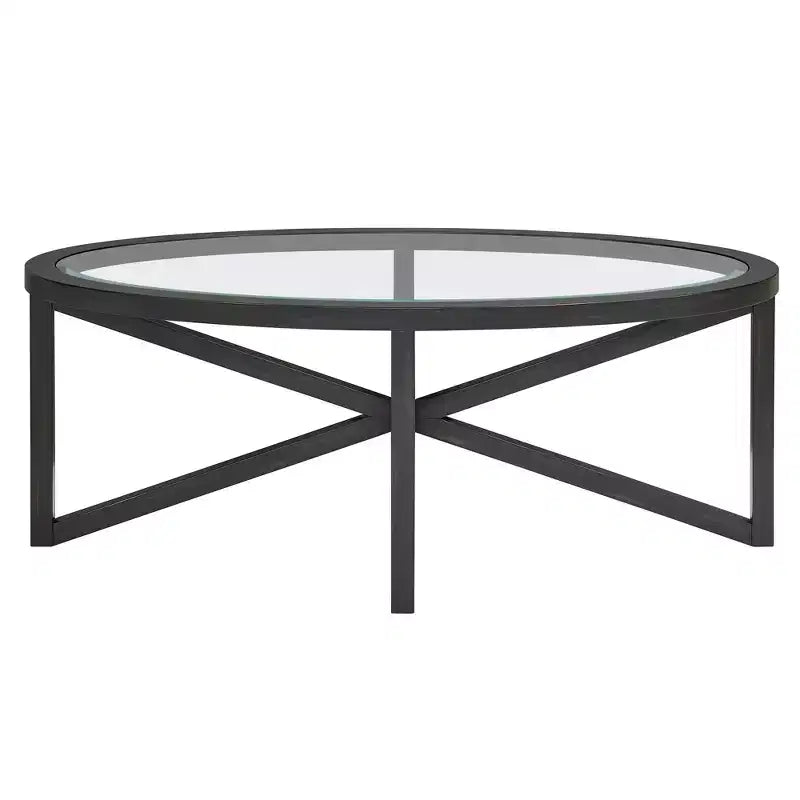 Mesa de centro redonda/ovalada Mesa auxiliar de cristal Mesa de cóctel Mesa de sofá Mesa lateral Mesa de centro, Negro/Cerezo-ModernLuxe