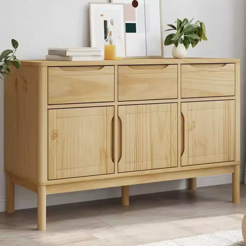 vidaXL Aparador Armario de Almacenamiento Muebles Hogar Salón Madera Maciza Pino