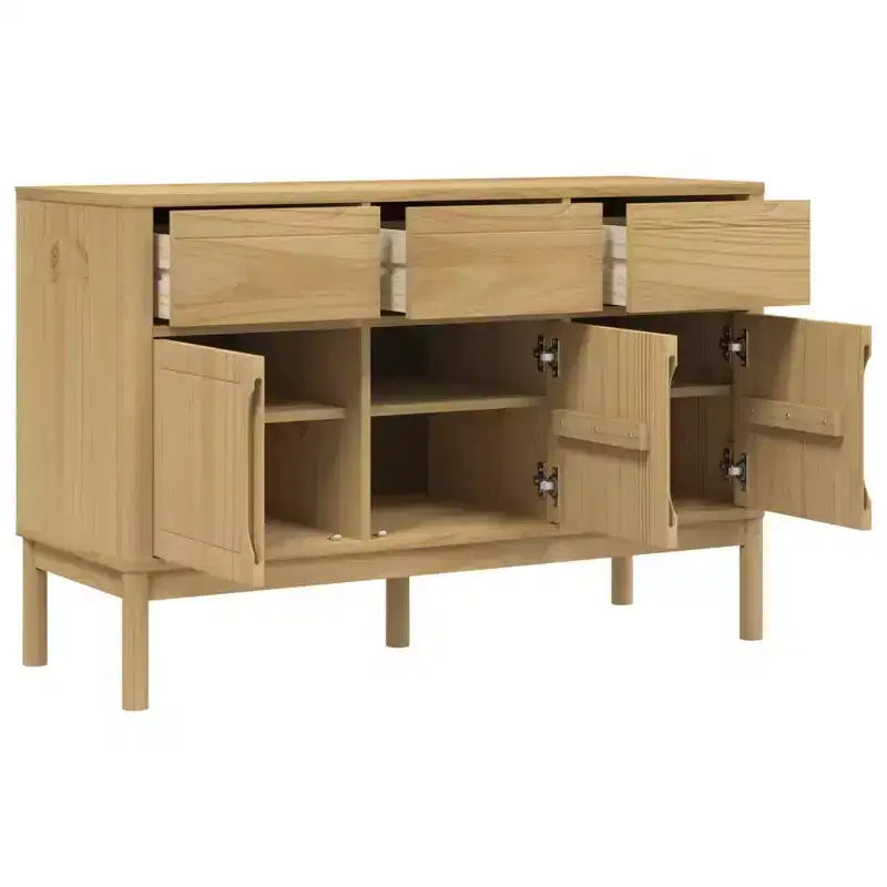 vidaXL Aparador Armario de Almacenamiento Muebles Hogar Salón Madera Maciza Pino