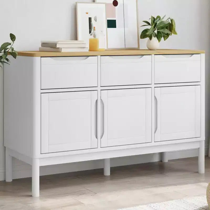 vidaXL Aparador Armario de Almacenamiento Muebles Hogar Salón Madera Maciza Pino