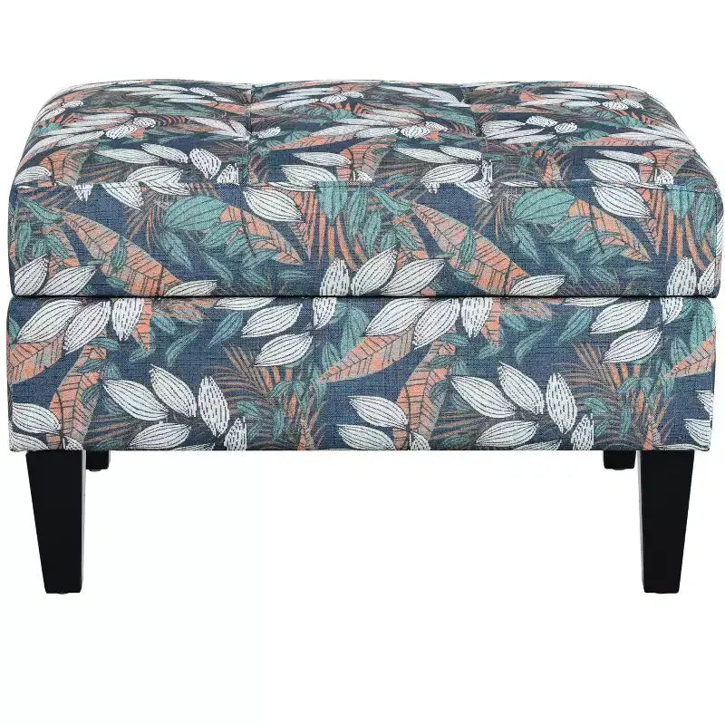 Christopher Knight Home Karaugh Otomana de almacenamiento con diseño floral contemporáneo y patas de abedul