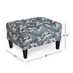 Christopher Knight Home Karaugh Otomana de almacenamiento con diseño floral contemporáneo y patas de abedul