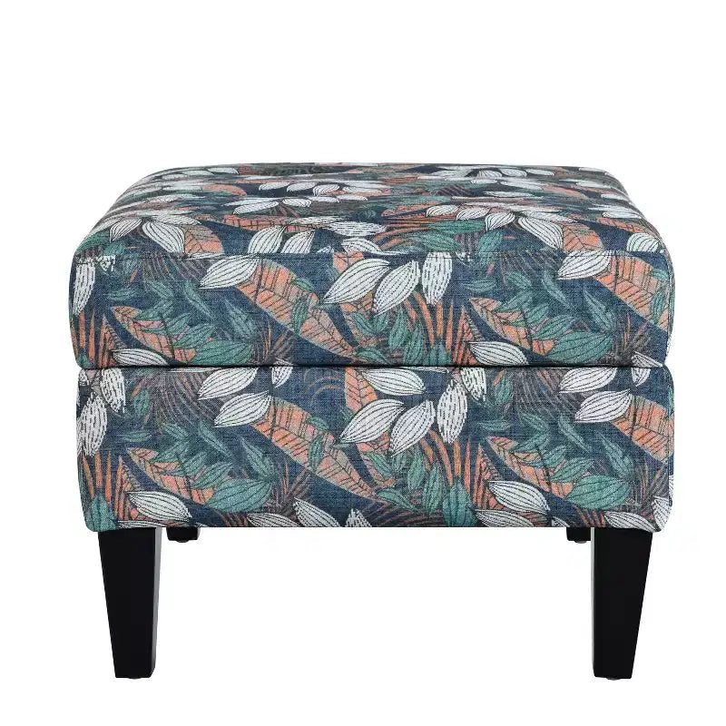 Christopher Knight Home Karaugh Otomana de almacenamiento con diseño floral contemporáneo y patas de abedul