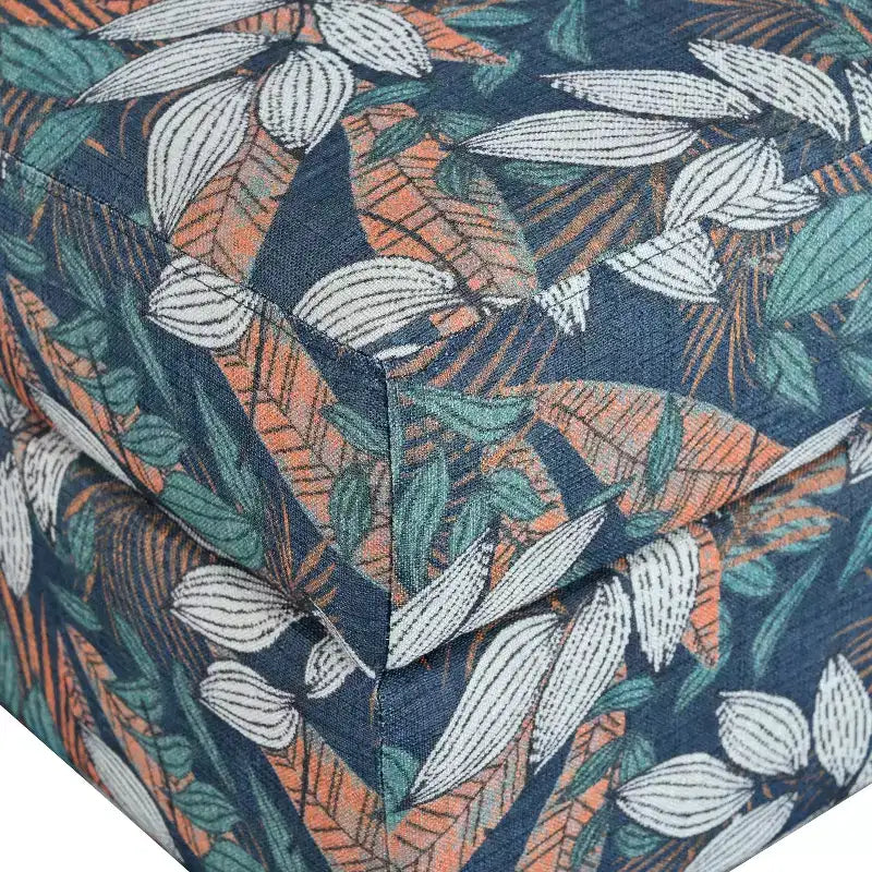 Christopher Knight Home Karaugh Otomana de almacenamiento con diseño floral contemporáneo y patas de abedul