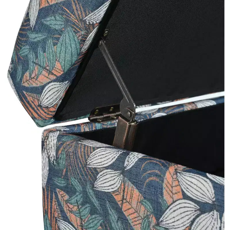 Christopher Knight Home Karaugh Otomana de almacenamiento con diseño floral contemporáneo y patas de abedul
