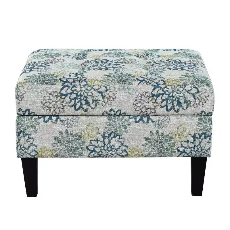 Christopher Knight Home Karaugh Otomana de almacenamiento con diseño floral contemporáneo y patas de abedul