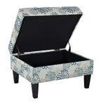 Christopher Knight Home Karaugh Otomana de almacenamiento con diseño floral contemporáneo y patas de abedul