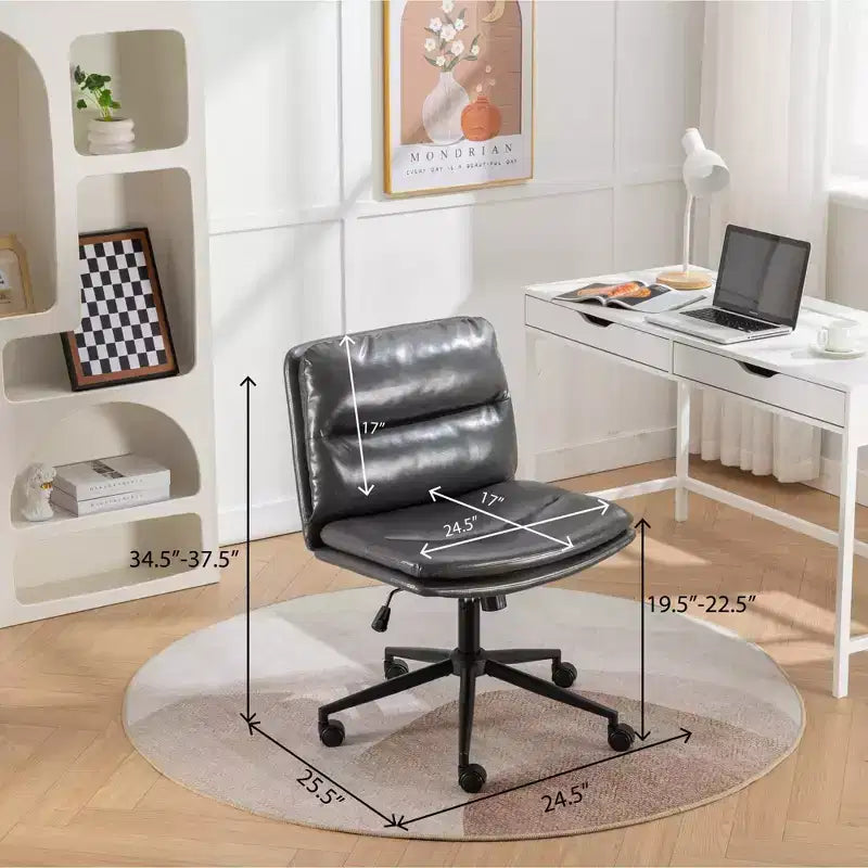Silla de oficina giratoria ajustable Vatros con asiento ancho