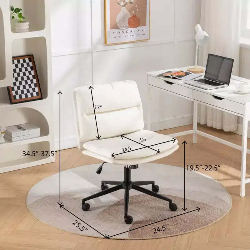 Silla de oficina giratoria ajustable Vatros con asiento ancho