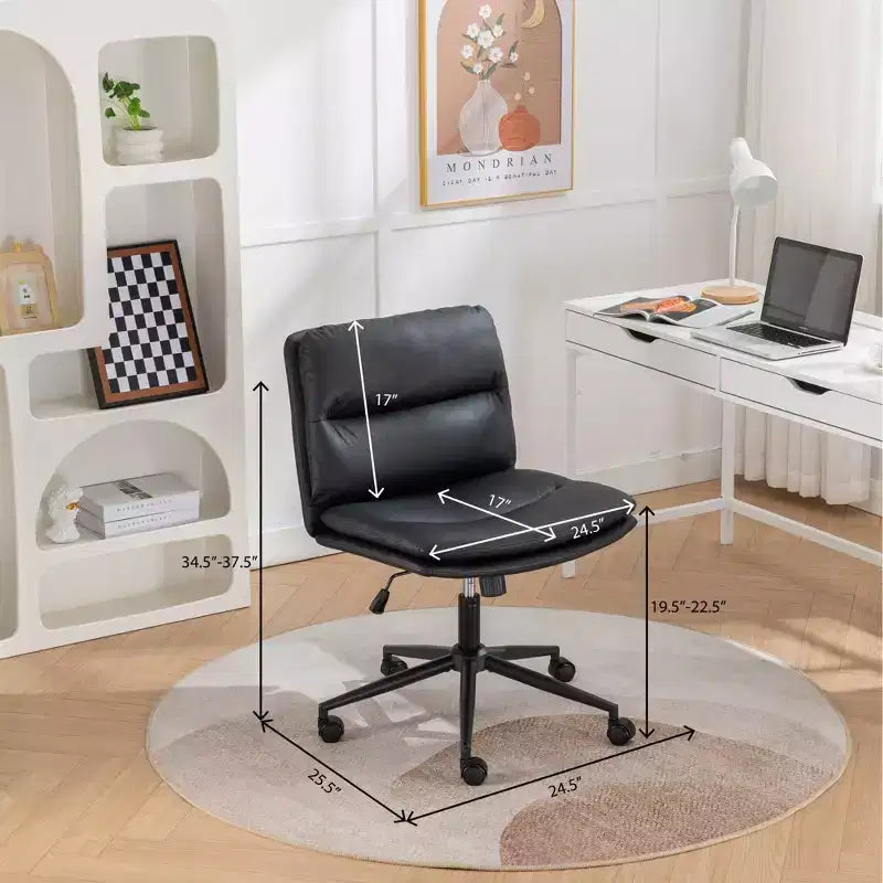 Silla de oficina giratoria ajustable Vatros con asiento ancho