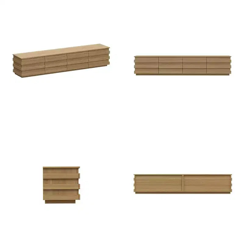 Mueble de TV Moderno de Madera Famapy con Tiras Decorativas - Almacenamiento Elegante para Salas de Estar