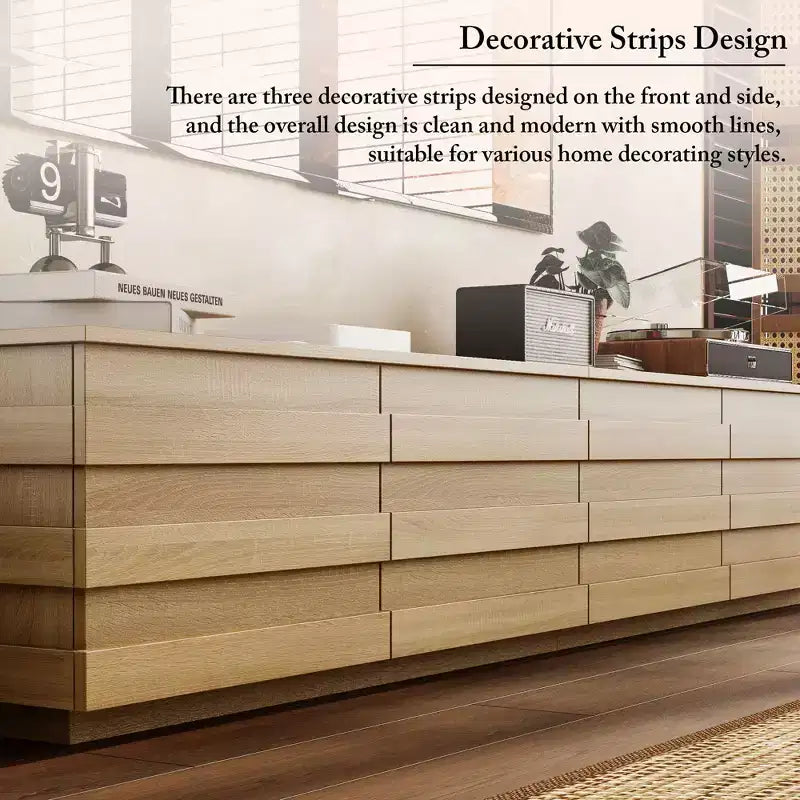 Mueble de TV Moderno de Madera Famapy con Tiras Decorativas - Almacenamiento Elegante para Salas de Estar