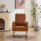 Mecedora moderna Okak de 27.2 W, silla decorativa para sala de estar con respaldo alto y bolsillo lateral, silla cómoda y sillón para dormitorio o guardería