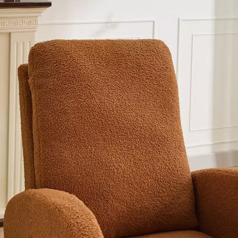 Mecedora moderna Okak de 27.2 W, silla decorativa para sala de estar con respaldo alto y bolsillo lateral, silla cómoda y sillón para dormitorio o guardería